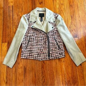 J. Crew Women's Beige and Black Tweed Blazer Size 4